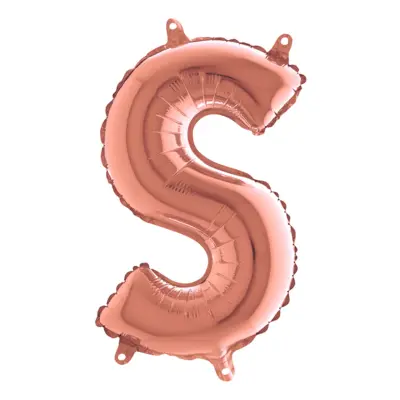 Bokstavsballong Mini Roséguld - Bokstav S