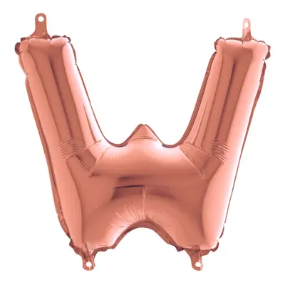 Bokstavsballong Mini Roséguld - Bokstav W