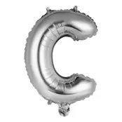 Bokstavsballong Mini Silver Metallic - Bokstav C