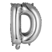 Bokstavsballong Mini Silver Metallic - Bokstav D