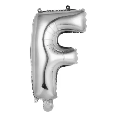 Bokstavsballong Mini Silver Metallic - Bokstav F