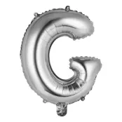 Bokstavsballong Mini Silver Metallic - Bokstav G