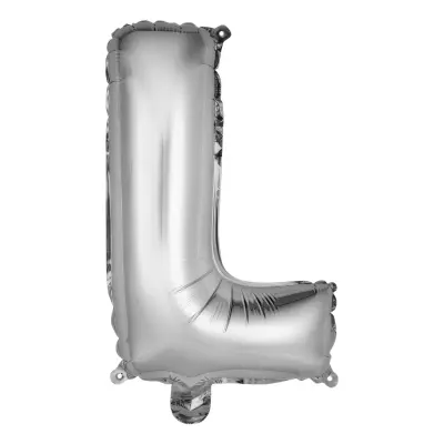 Bokstavsballong Mini Silver Metallic - Bokstav L
