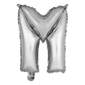 Bokstavsballong Mini Silver Metallic - Bokstav M