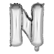 Bokstavsballong Mini Silver Metallic - Bokstav N