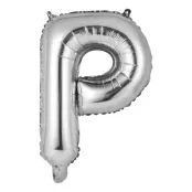 Bokstavsballong Mini Silver Metallic - Bokstav P