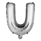 Bokstavsballong Mini Silver Metallic - Bokstav U