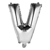 Bokstavsballong Mini Silver Metallic - Bokstav V