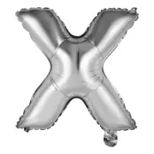 Bokstavsballong Mini Silver Metallic - Bokstav X