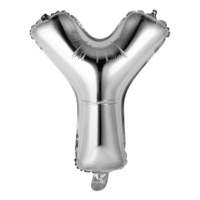 Bokstavsballong Mini Silver Metallic - Bokstav Y
