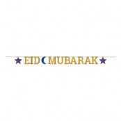 Bokstavsgirlang Eid Mubarak Guld Glitter
