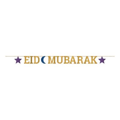 Bokstavsgirlang Eid Mubarak Guld Glitter