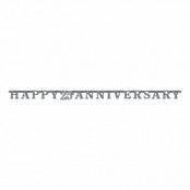Bokstavsgirlang Happy 25th Anniversary Silver