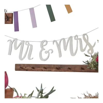 Bokstavsgirlang i Trä Mr & Mrs