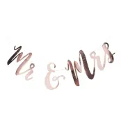 Bokstavsgirlang Mr & Mrs Roséguld