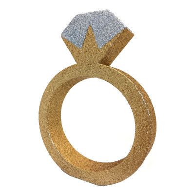 Bordsdekoration Förlovningsring Guld Glitter