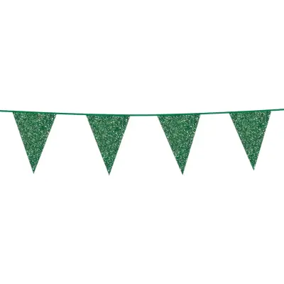 Vimpelgirlang Glitter Grön
