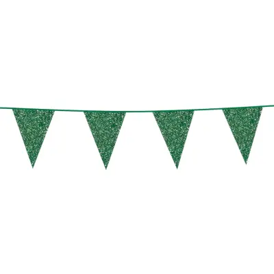 Vimpelgirlang Grön Glitter