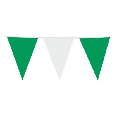 Flaggirlang Grön/Vit - 3m x 10 x 15 cm