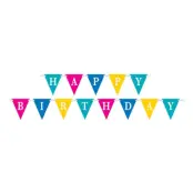 Vimpelgirlang Happy Birthday Flerfärgad
