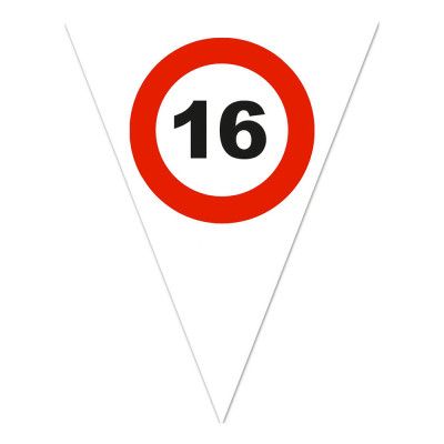 Flaggirlang Trafikskylt 16