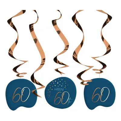 Swirls Happy 60th True Blue - 5-pack