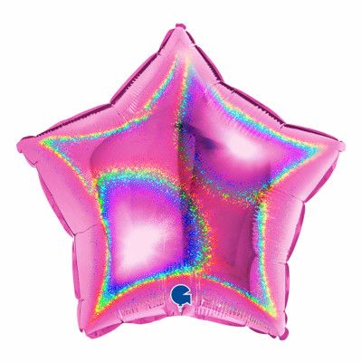 Folieballong Stjärna Glitter Rosa