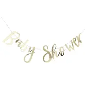 Girlang Baby Shower Guld Metallic