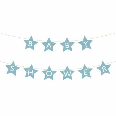 Girlang Baby Shower Stjärnor Blå