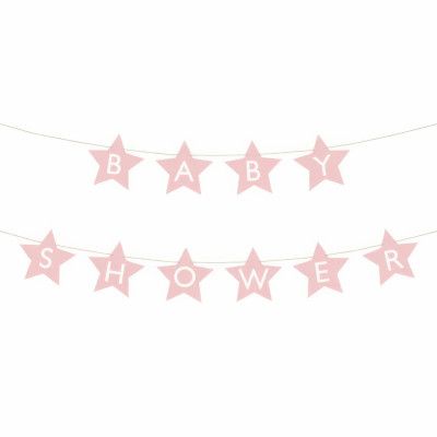 Girlang Baby Shower Stjärnor Rosa