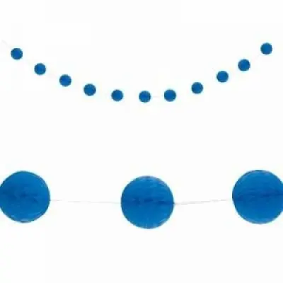 Girlang blåa pappersbollar 213 cm