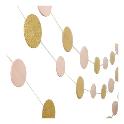 Girlang Cirklar Guldglitter/Rosa