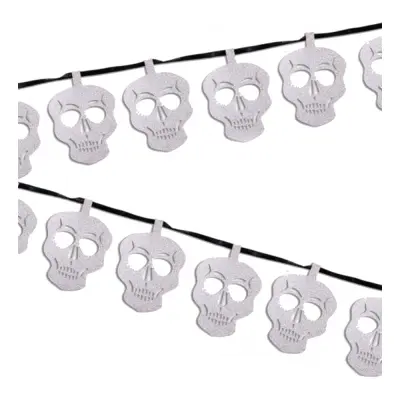Girlang Dödskallar Glittersilver