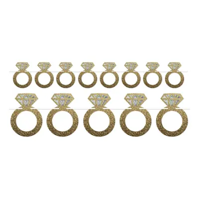 Girlang Diamantringar Guld Glitter