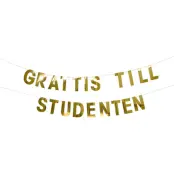 Girlang Grattis till Studenten Guld Metallic