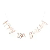 Girlang Happy 18th Birthday Guld Metallic