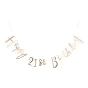 Girlang Happy 21th Birthday Guld Metallic