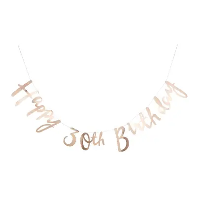 Girlang Happy 30th Birthday Guld Metallic