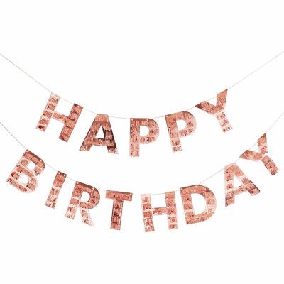 Girlang Happy Birthday Fringe Roséguld