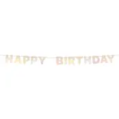 Girlang Happy Birthday i Trä Dreamy Pastel
