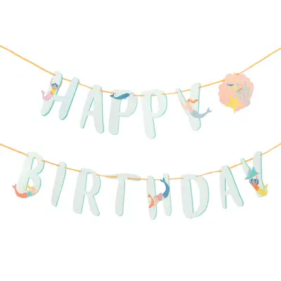 Girlang Happy Birthday Mermaid Waves