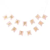 Girlang Happy Birthday Rosa/Guld