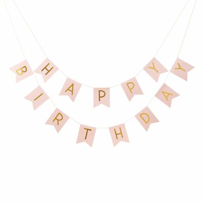 Girlang Happy Birthday Rosa/Guld