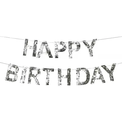 Girlang Happy Birthday Silver Fringe