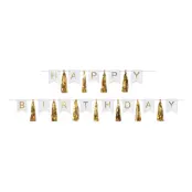 Girlang Happy Birthday Tofsar Guld