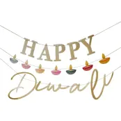Girlang Happy Diwali Guld