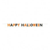 Girlang Happy Halloween Svart/Orange Glitter