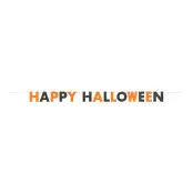 Girlang Happy Halloween Svart/Orange Glitter