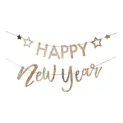 Girlang Happy New Year Guld Glitter