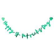 Girlang Happy St Patricks Day Grön Metallic